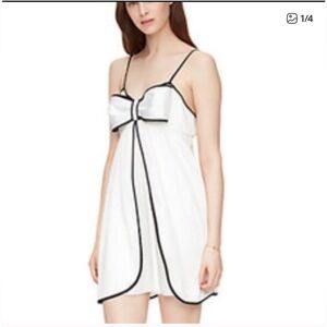 Kate Spade White and Black Coquette Girl Romantic Elegant Slip Dress/Nightwear